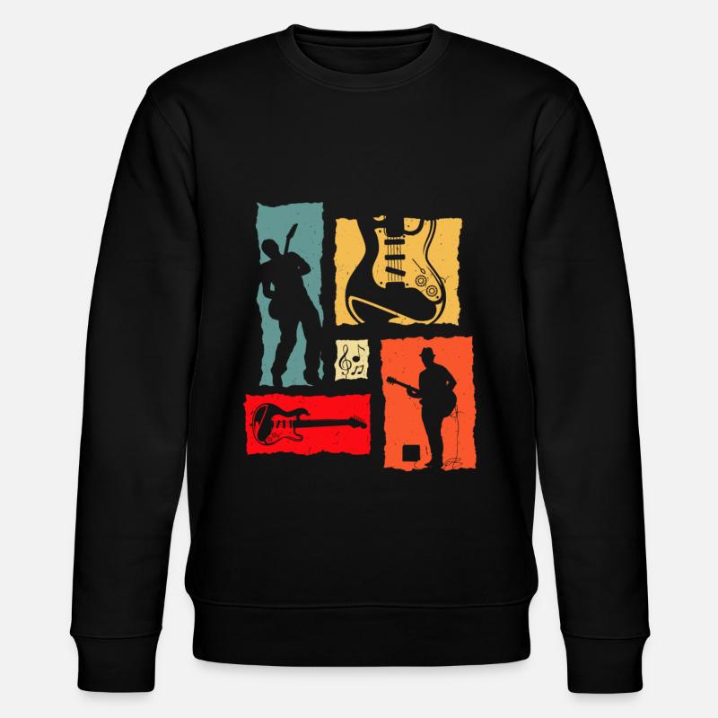 Guitar Player Retro - Stanley/Stella CHANGER Unisex Organic Sweatshirt - black
