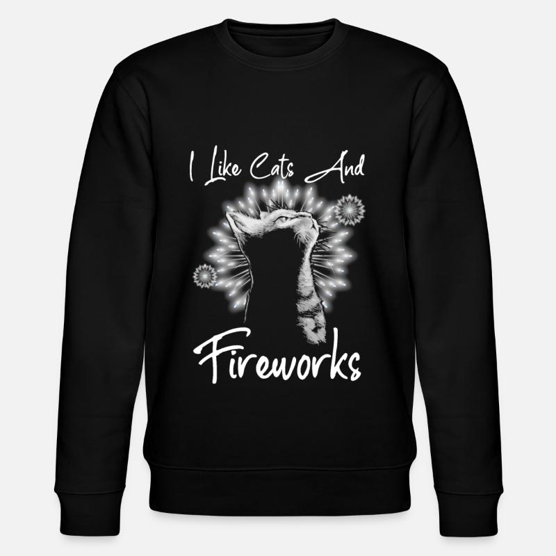 Cats And Fireworks - Stanley/Stella Unisex Bio-Sweatshirt CHANGER - Schwarz