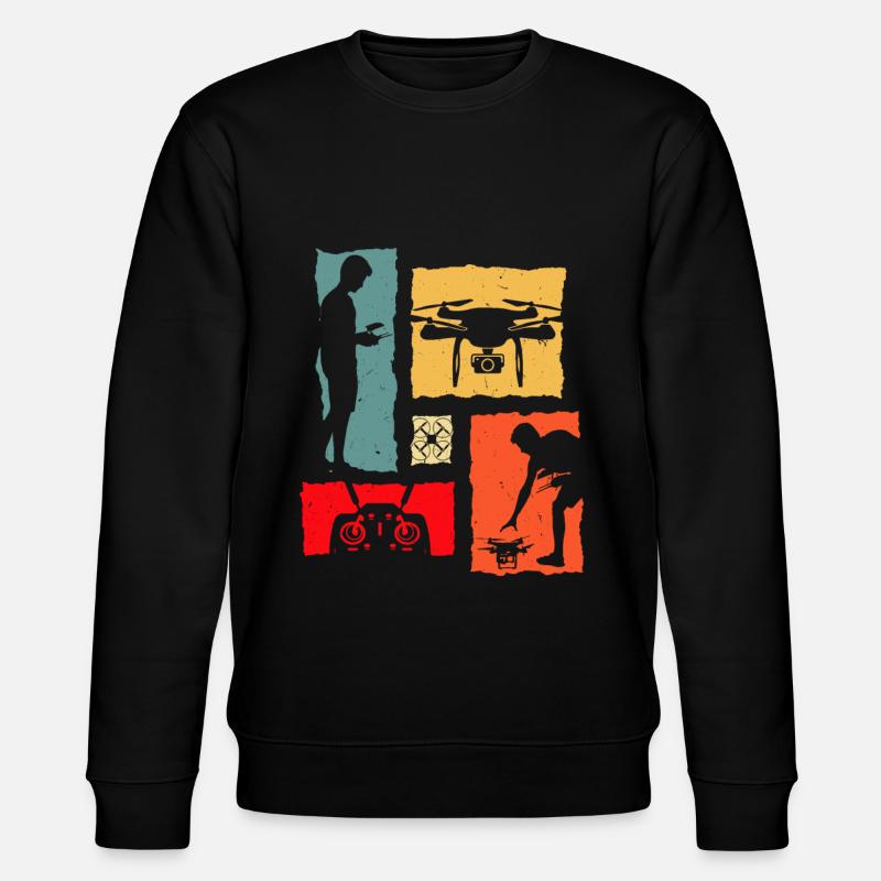 Drone Retro - Stanley/Stella CHANGER Unisex Organic Sweatshirt - black