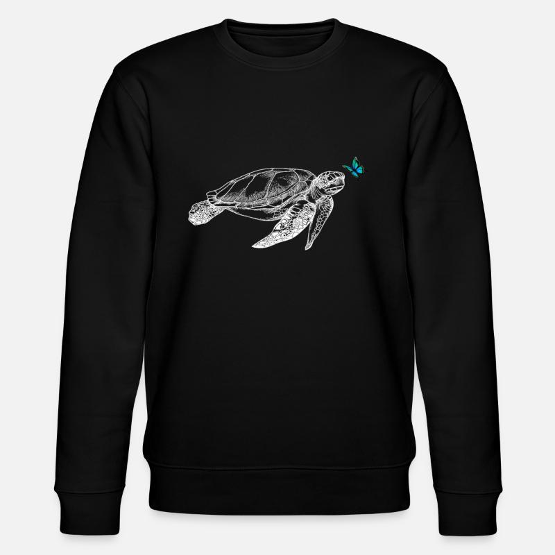 Turtle with butterfly - Stanley/Stella CHANGER Unisex Organic Sweatshirt - black