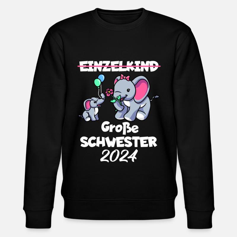 Große Schwester 2024 - Stanley/Stella Unisex Bio-Sweatshirt CHANGER - Schwarz