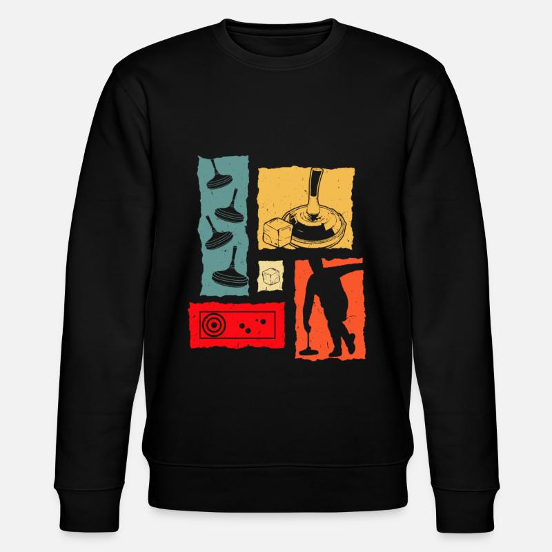 Eisstock Retro - Stanley/Stella Unisex Bio-Sweatshirt CHANGER  - Schwarz