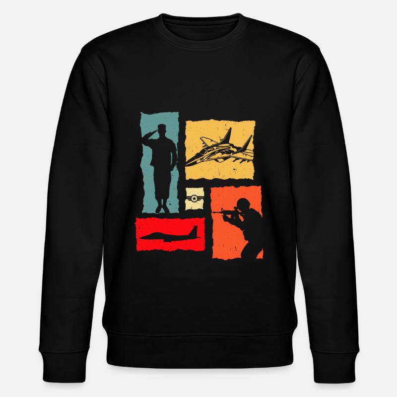 Retro Air Force - Stanley/Stella Unisex Bio-Sweatshirt CHANGER - Schwarz