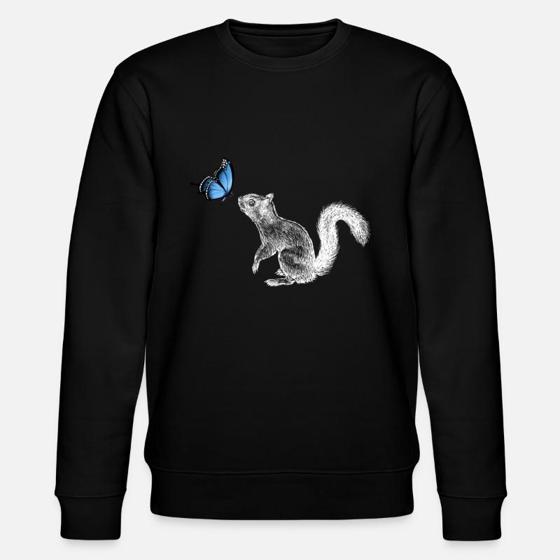 Écureuil avec papillon - Sweat bio CHANGER Stanley/Stella Unisexe - noir