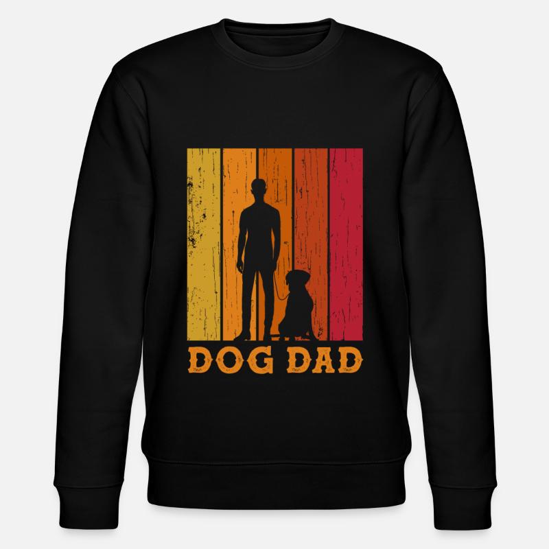 Retro Best Dog Dad - Stanley/Stella Unisex Bio-Sweatshirt CHANGER - Schwarz