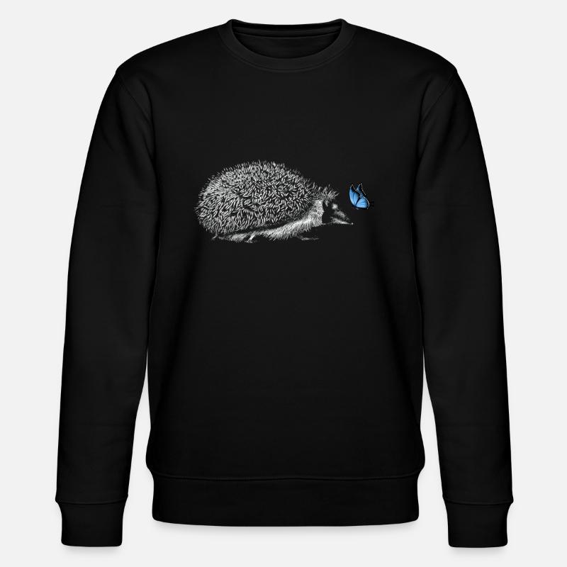 Igel mit Schmetterling - Stanley/Stella Unisex Bio-Sweatshirt CHANGER  - Schwarz