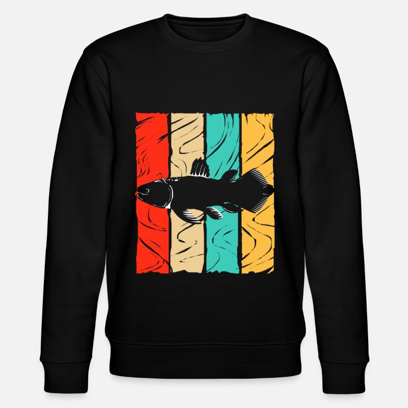 Coelacanth Extinct Fossil Fish Gift - Stanley/Stella CHANGER Unisex Organic Sweatshirt - black