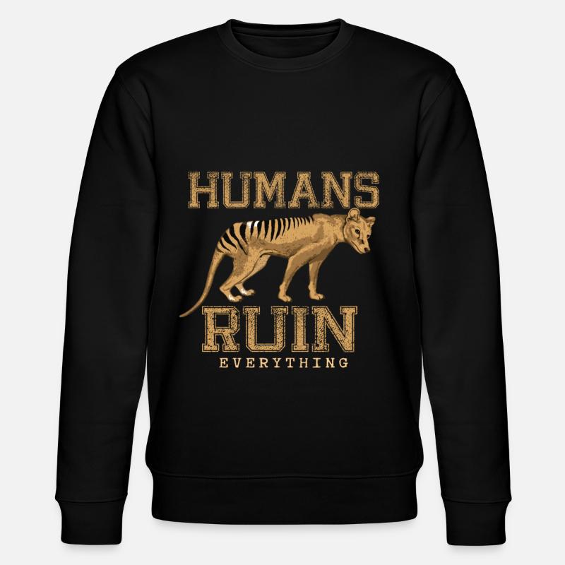 Tasmanischer Tiger Geschenk - Stanley/Stella Unisex Bio-Sweatshirt CHANGER  - Schwarz