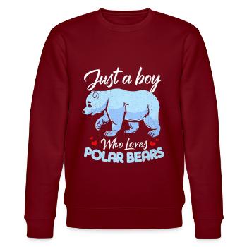 Eisbär - Stanley/Stella Unisex Bio-Sweatshirt CHANGER  - Burgunderrot - Vorne - Nik (191cm) & Marisol (170cm)