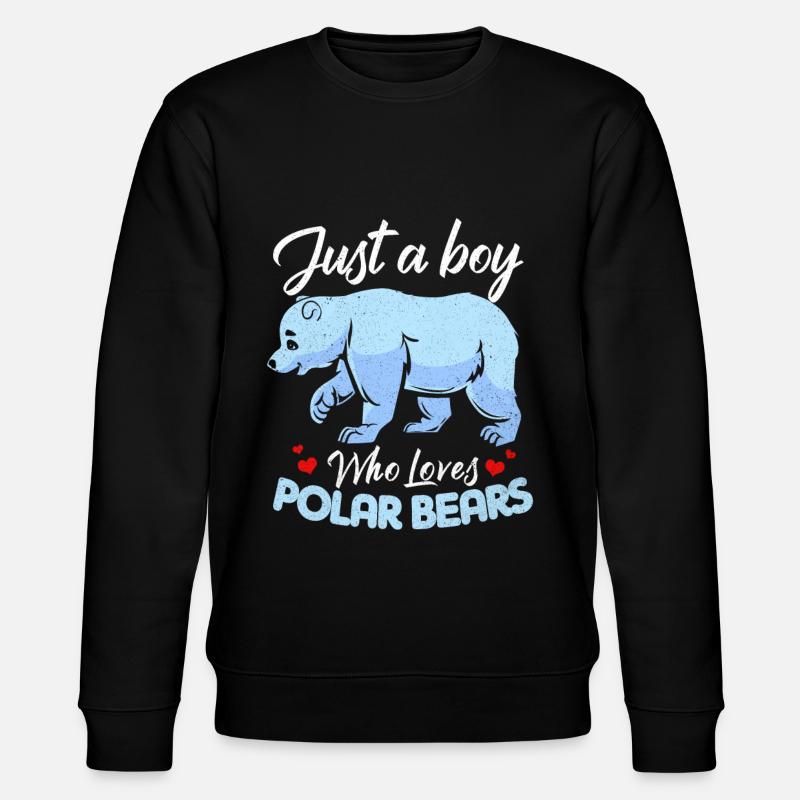 Eisbär - Stanley/Stella Unisex Bio-Sweatshirt CHANGER  - Schwarz