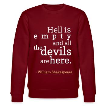 Shakespeare Drama Literatur - Stanley/Stella Unisex Bio-Sweatshirt CHANGER  - Burgunderrot - Vorne - Nik (191cm) & Marisol (170cm)