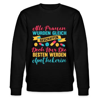 Apothekerin Apotheken Lustig Spruch Medikamente - Stanley/Stella Unisex Bio-Sweatshirt CHANGER  - Schwarz - Vorne - Nik (191cm) & Marisol (170cm)