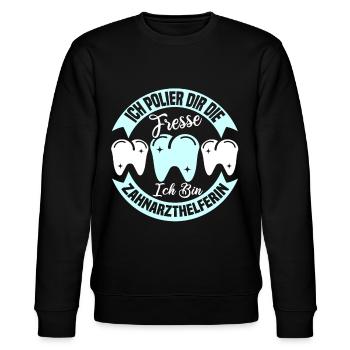 Lustig Zahnarzthelferin Zahnmedizin Geschenk Zahn - Stanley/Stella Unisex Bio-Sweatshirt CHANGER  - Schwarz - Vorne - Nik (191cm) & Marisol (170cm)