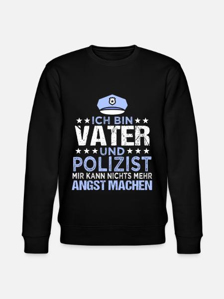 Funny Police Papa Policeman Profession Saying Gift - Stanley/Stella CHANGER Unisex Organic Sweatshirt - black