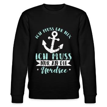 Küstenkind Norddeutschland Ostsee Nordsee Geschenk - Stanley/Stella Unisex Bio-Sweatshirt CHANGER  - Schwarz - Vorne - Nik (191cm) & Marisol (170cm)