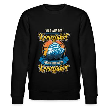 Lustige Kreuzfahrt Urlaub Meer Sprüche Geschenk - Stanley/Stella Unisex Bio-Sweatshirt CHANGER  - Schwarz - Vorne - Nik (191cm) & Marisol (170cm)