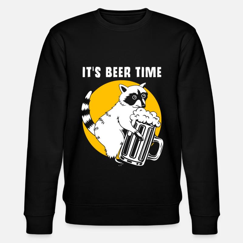 Waschbär Bier Alkohol - Stanley/Stella Unisex Bio-Sweatshirt CHANGER  - Schwarz