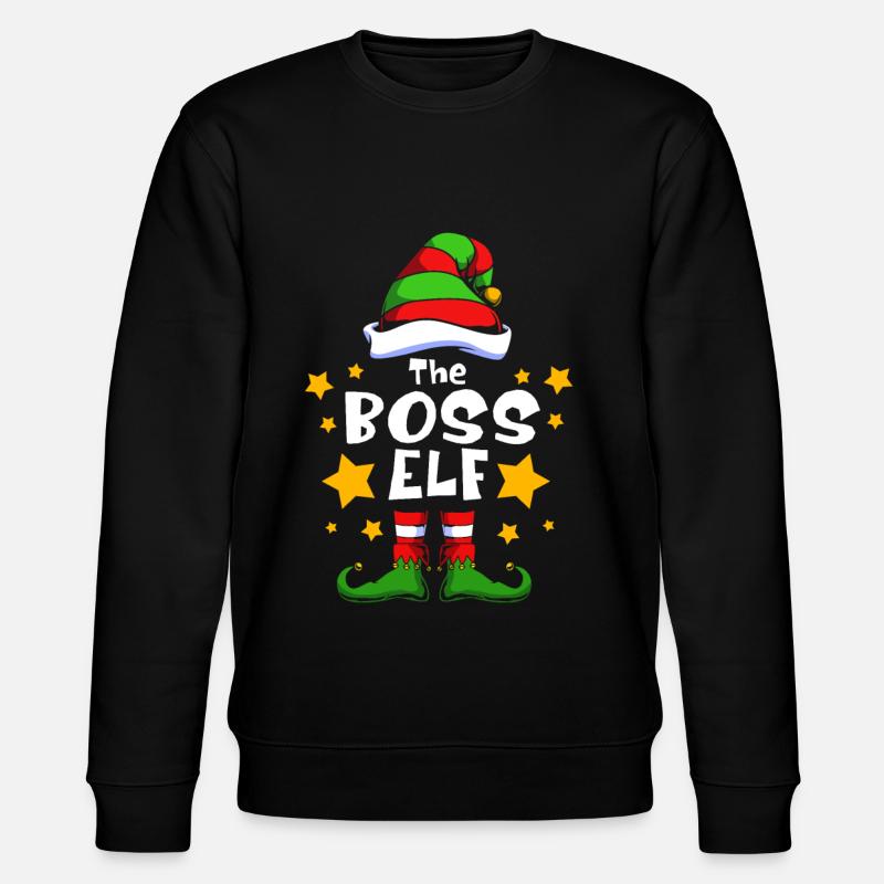 Elfe Elf Weihnachtsgeschenk Boss - Stanley/Stella Unisex Bio-Sweatshirt CHANGER - Schwarz