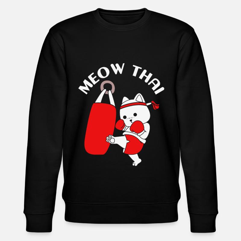 Thai Boxing Katze - Stanley/Stella Unisex Bio-Sweatshirt CHANGER  - Schwarz
