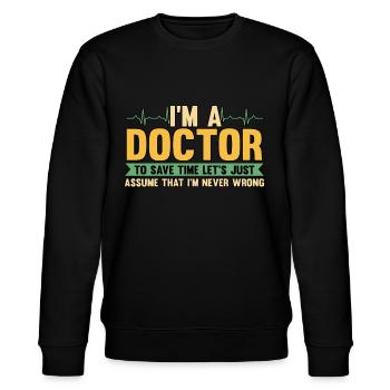 Krankenschwester Arzt Gesundheitswesen Beruf - Stanley/Stella Unisex Bio-Sweatshirt CHANGER  - Schwarz - Vorne - Nik (191cm) & Marisol (170cm)