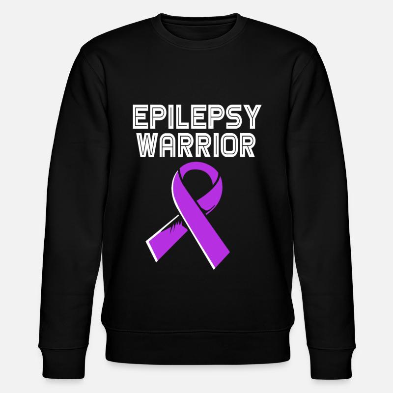 Epilepsy Warrior Fighter - Stanley/Stella CHANGER Unisex Organic Sweatshirt - black