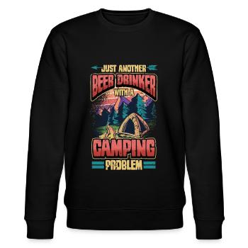 Bière drôle de campeur de caravane disant cadeau - Sweat bio CHANGER Stanley/Stella Unisexe - noir - Devant - Nik (191cm) & Marisol (170cm)