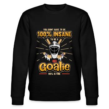 Eishockey Spieler Schlittschuhe Winter Geschenk - Stanley/Stella Unisex Bio-Sweatshirt CHANGER  - Schwarz - Vorne - Nik (191cm) & Marisol (170cm)