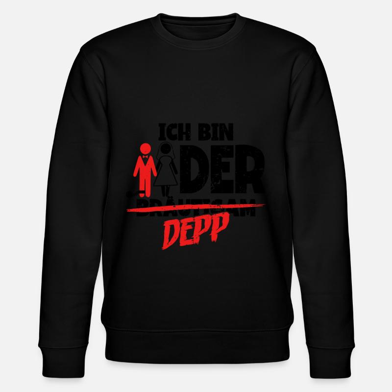 Ich bin der Depp Bräutigam - Stanley/Stella Unisex Bio-Sweatshirt CHANGER  - Schwarz