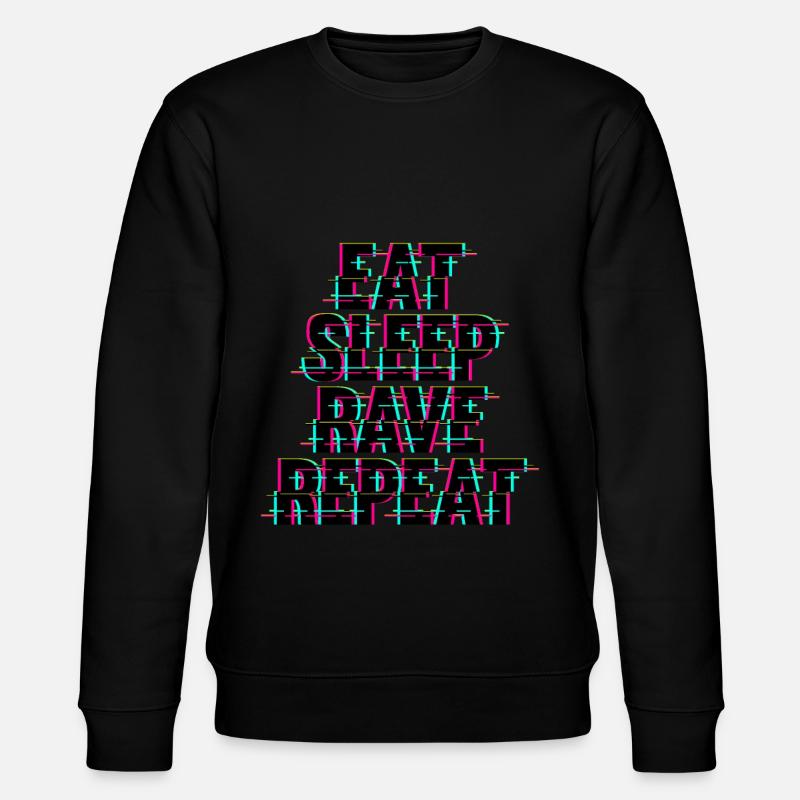 Eat Sleep Rave Repeat Techno - Stanley/Stella Unisex Bio-Sweatshirt CHANGER - Schwarz