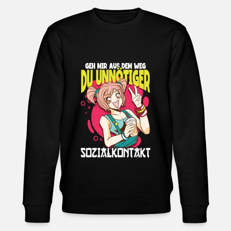 Anime Spruch Weeb Otaku - Stanley/Stella Unisex Bio-Sweatshirt CHANGER  - Schwarz