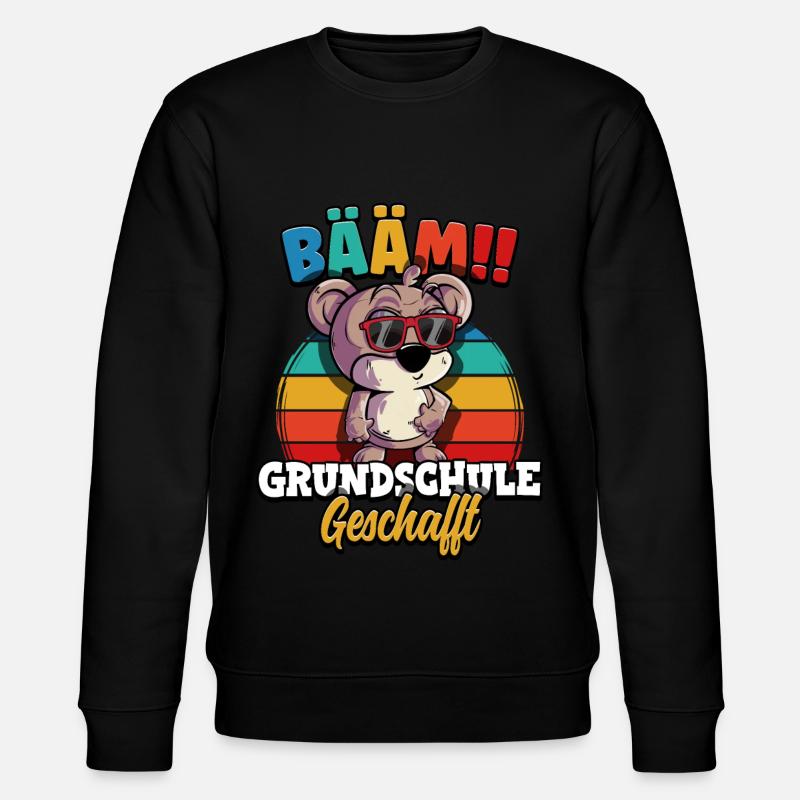 Bääm Grundschule Geschafft - Stanley/Stella Unisex Bio-Sweatshirt CHANGER  - Schwarz
