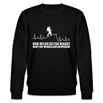 Wandern Wanderer Wander Nur Wo Du Zu Fuß Warst - Stanley/Stella Unisex Bio-Sweatshirt CHANGER  - Schwarz - Vorne - Nik (191cm) & Marisol (170cm)
