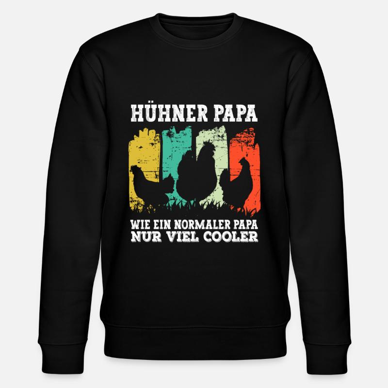 Huhn Hühner Papa - Stanley/Stella Unisex Bio-Sweatshirt CHANGER  - Schwarz