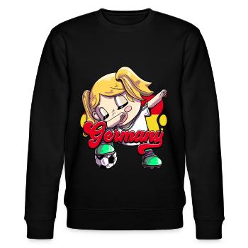 Deutschland Fußball - Stanley/Stella Unisex Bio-Sweatshirt CHANGER  - Schwarz - Vorne - Nik (191cm) & Marisol (170cm)