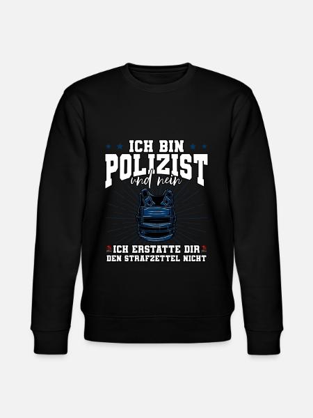 Ich Bin Polizist Polizei - Stanley/Stella Unisex Bio-Sweatshirt CHANGER  - Schwarz