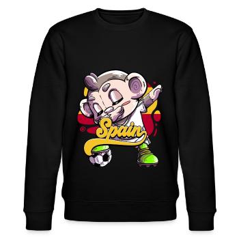 Spanien Fußball - Stanley/Stella Unisex Bio-Sweatshirt CHANGER  - Schwarz - Vorne - Nik (191cm) & Marisol (170cm)