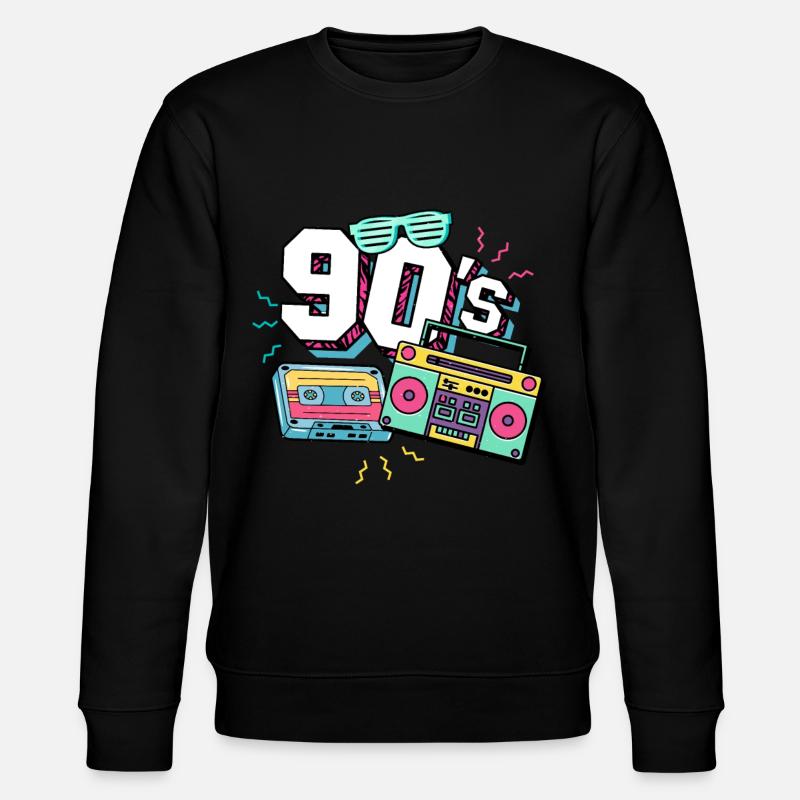 90er Jahre 90s - Stanley/Stella Unisex Bio-Sweatshirt CHANGER  - Schwarz