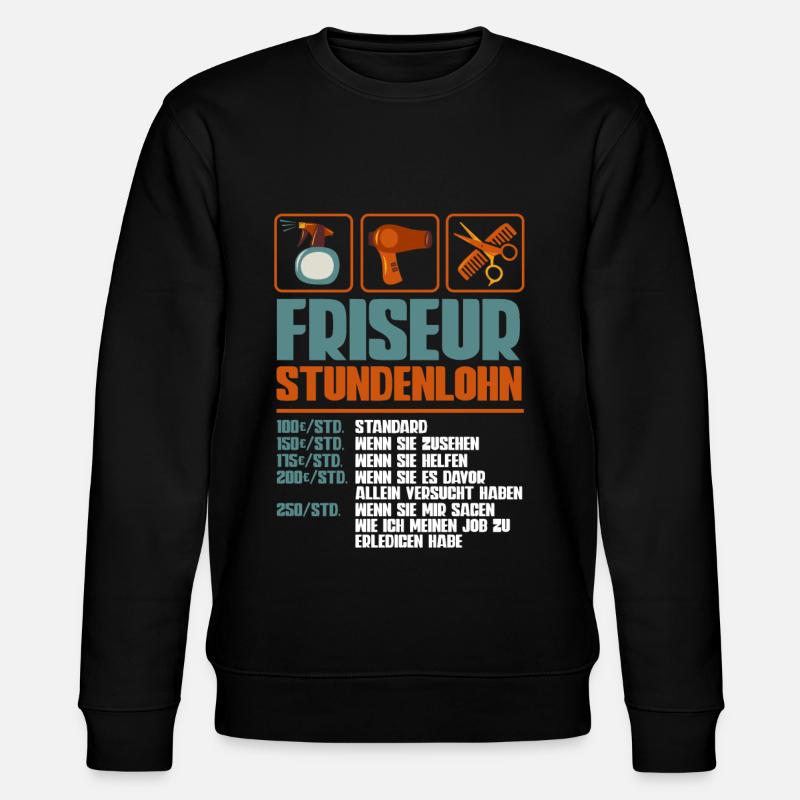 Friseurin - Stanley/Stella Unisex Bio-Sweatshirt CHANGER  - Schwarz