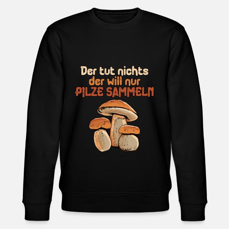 Pilzsammler Pilz Sucher - Stanley/Stella Unisex Bio-Sweatshirt CHANGER  - Schwarz