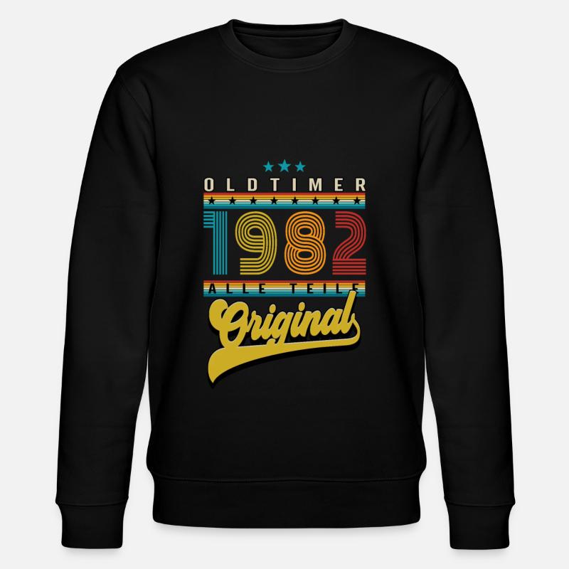 Anniversaire Oldtimer 1982 - Sweat bio CHANGER Stanley/Stella Unisexe - noir