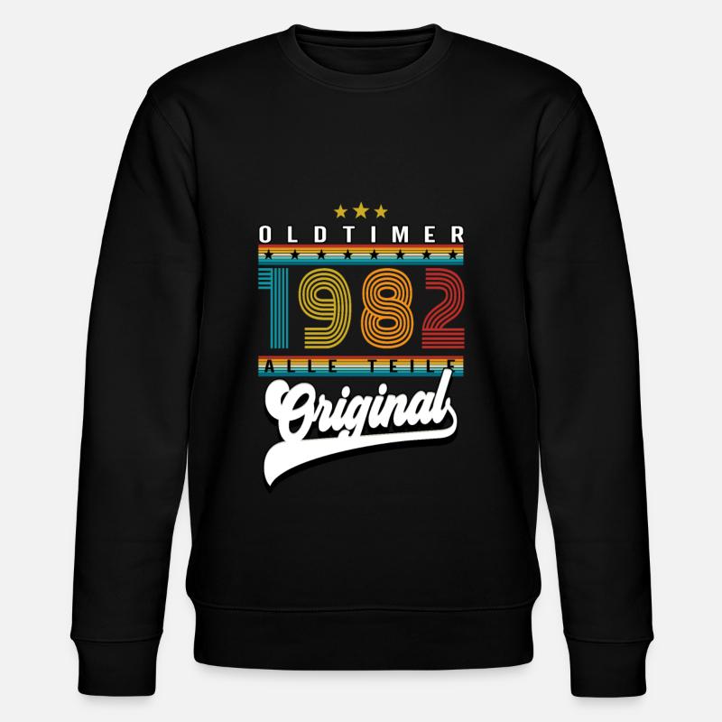 Anniversaire Oldtimer 1982 - Sweat bio CHANGER Stanley/Stella Unisexe - noir