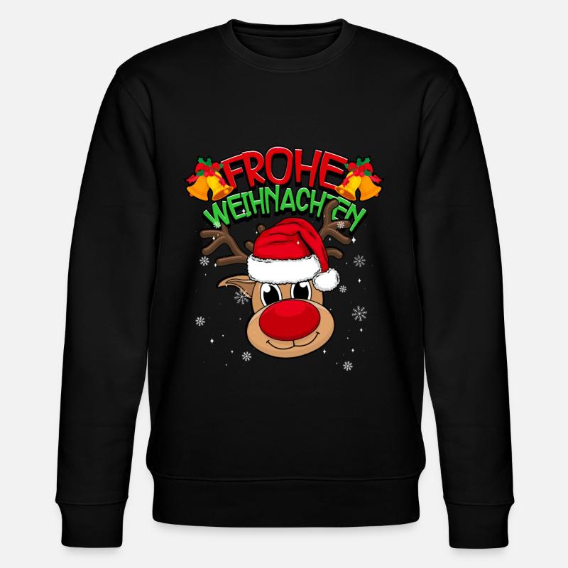 Frohe Weihnachten - Stanley/Stella Unisex Bio-Sweatshirt CHANGER  - Schwarz