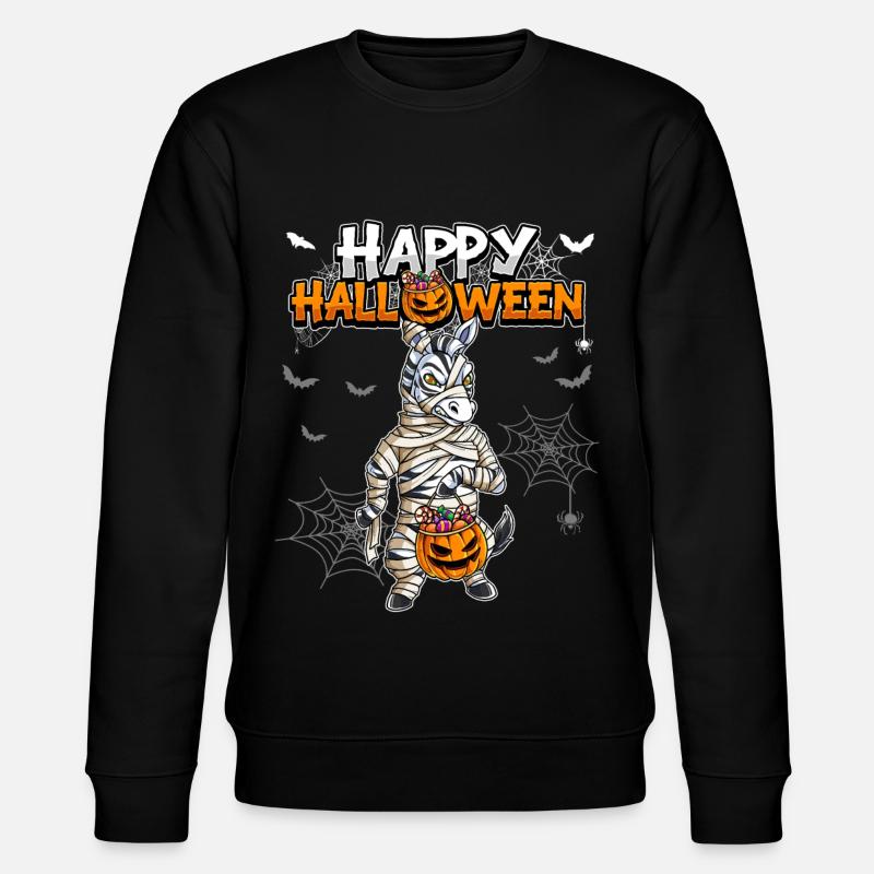 Halloween Zebra Mumie - Stanley/Stella Unisex Bio-Sweatshirt CHANGER  - Schwarz