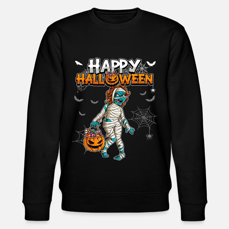 Halloween Mädchen Mumie - Stanley/Stella Unisex Bio-Sweatshirt CHANGER  - Schwarz