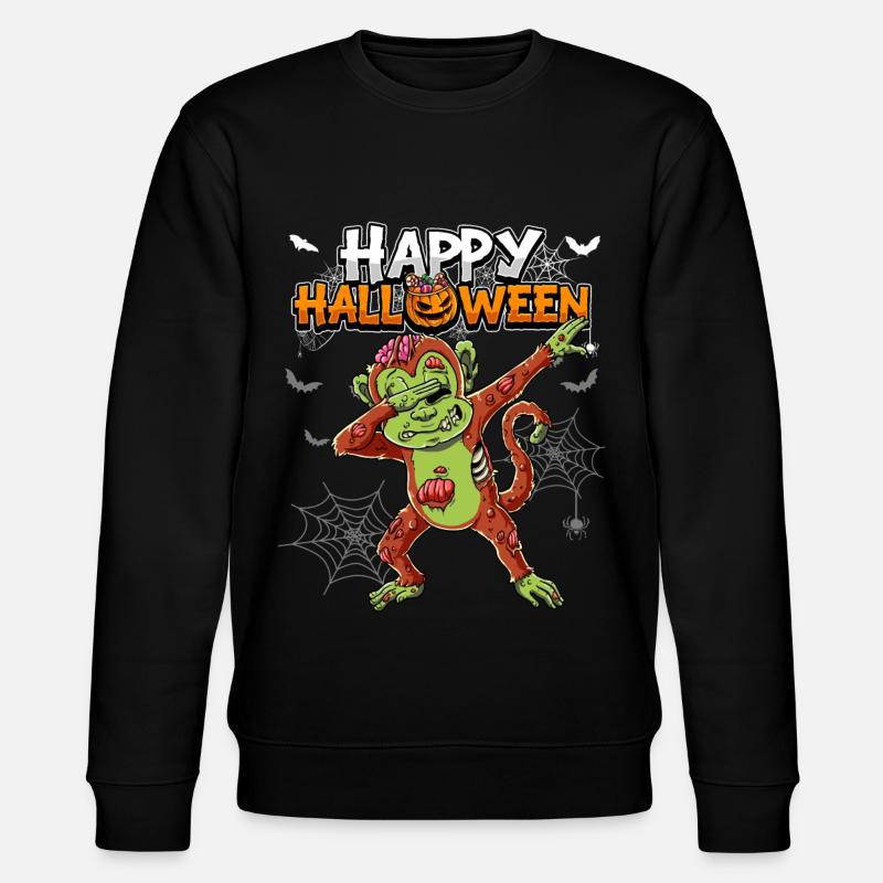 Halloween Monkey Zombie - Stanley/Stella CHANGER Unisex Organic Sweatshirt - black