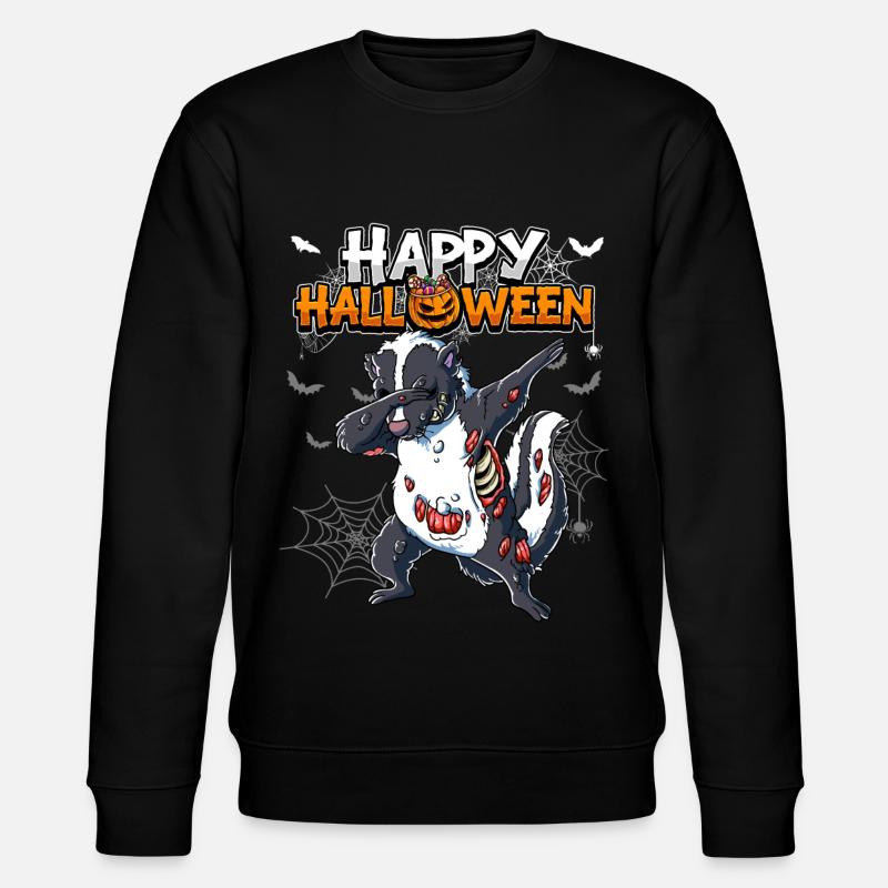 Halloween Stinktier Zombie - Stanley/Stella Unisex Bio-Sweatshirt CHANGER  - Schwarz