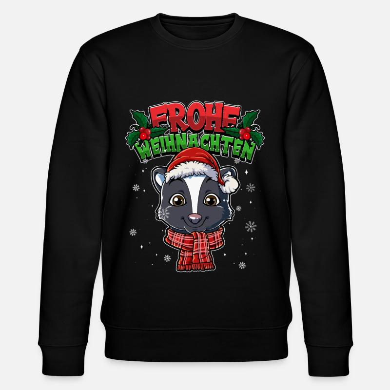 Frohe Weihnachten - Stanley/Stella Unisex Bio-Sweatshirt CHANGER  - Schwarz