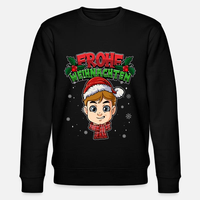 Frohe Weihnachten - Stanley/Stella Unisex Bio-Sweatshirt CHANGER  - Schwarz