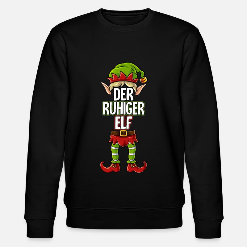 Ruhiger Elf Partnerlook Weihnachten - Stanley/Stella Unisex Bio-Sweatshirt CHANGER  - Schwarz