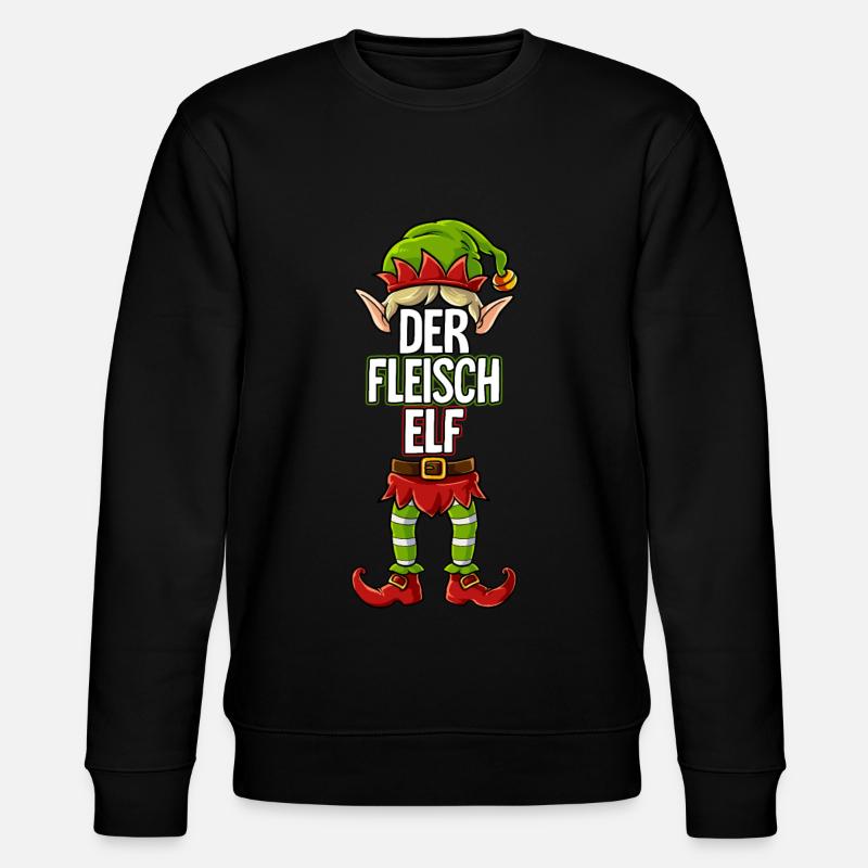 Fleisch Elf Partnerlook Weihnachten - Stanley/Stella Unisex Bio-Sweatshirt CHANGER  - Schwarz